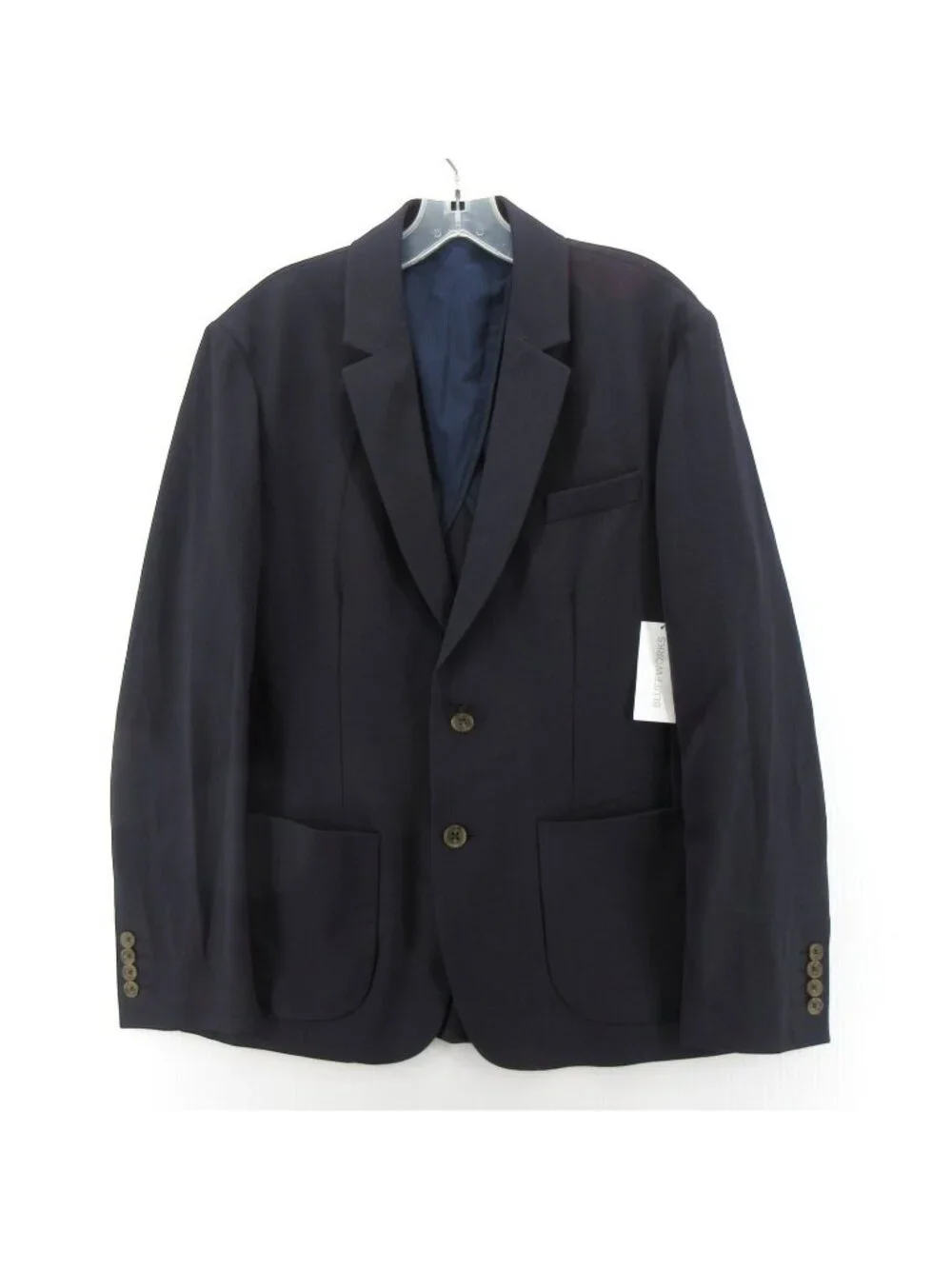 Bluffworks Sport Coat 40 Navy Hopsack Blazer Classic Fit Unstructured *